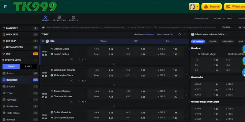 Basketball Betting at TK999
